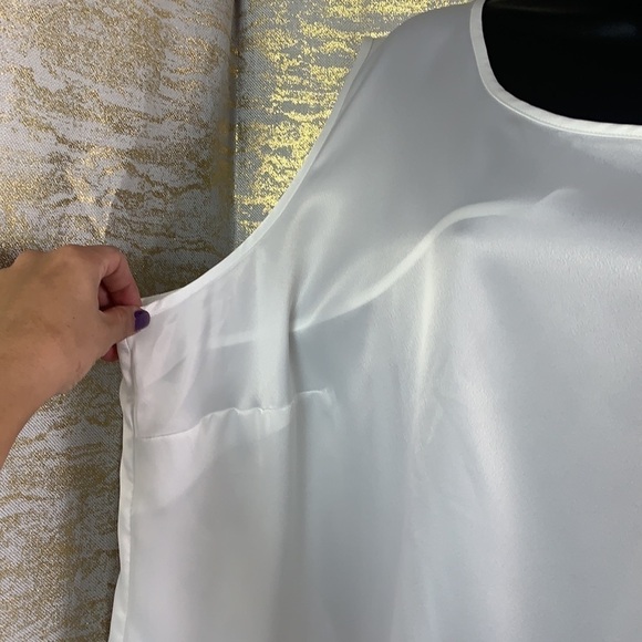 Nipon Boutique ivory satin sleeveless blouse size 3X - Picture 3 of 15